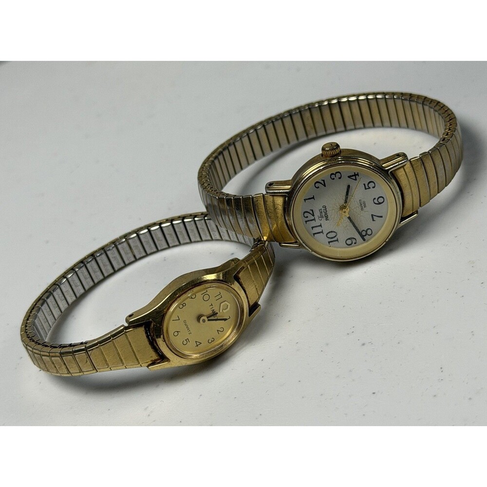 Lot of 2 Timex Quartz Watches Indiglo Parts Repair Not Running